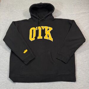 OTK Hoodie Men XL Black Yellow Logo One True King Gaming‎ Twitch Pullover Casual